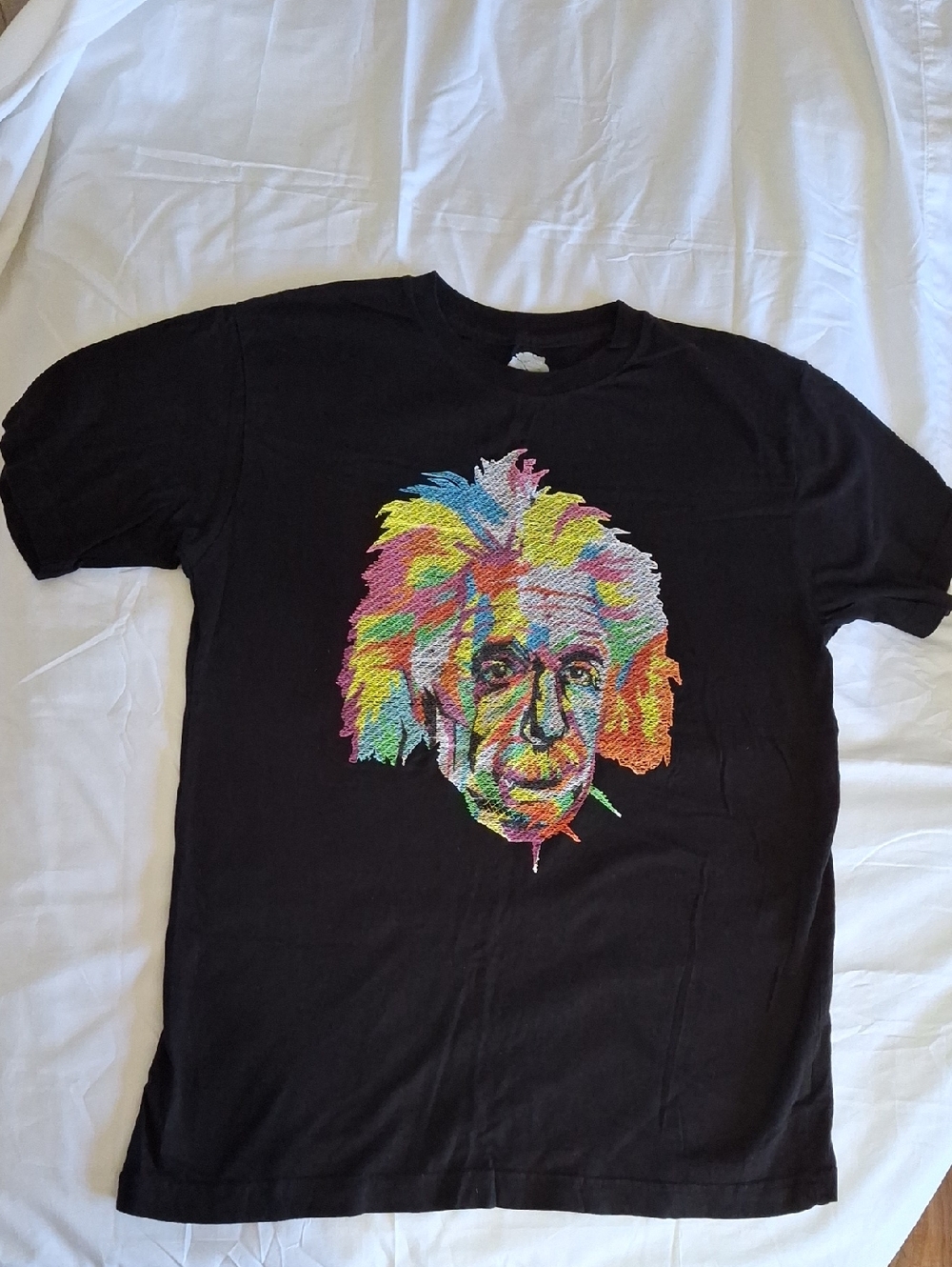 Bioworld Albert Einstein Pop Art Rainbow Graphic Tee Medium